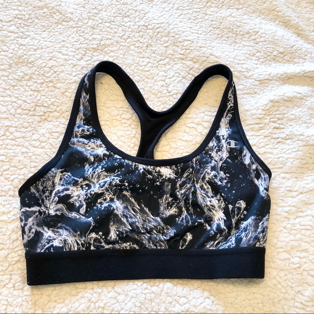 3/30 Champion black white sports bra medium